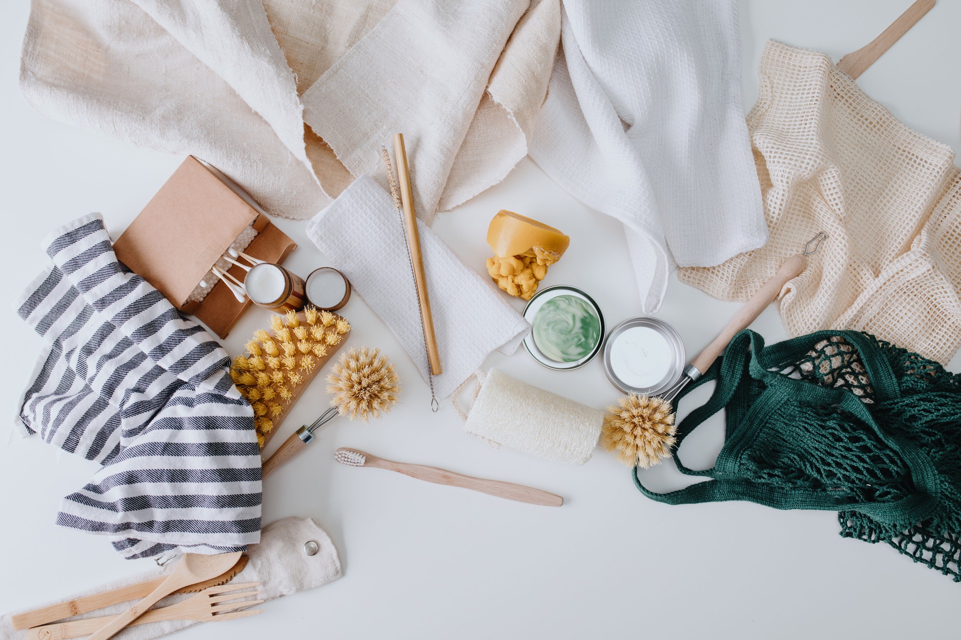 Zéro déchet, Recyclage, concept de style de vie durable, laïcs plats